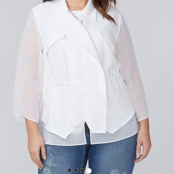 NWT Lane Bryant Jacket with Chiffon Sleeve and Hem - Picture 3 of 3